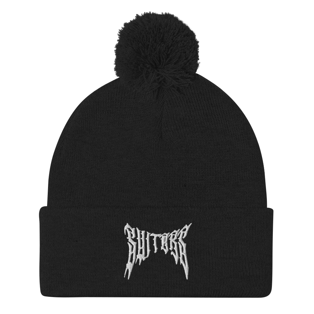 Metal Logo Pom-Pom Beanie