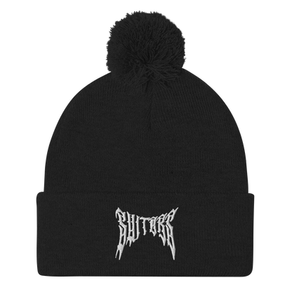 Metal Logo Pom-Pom Beanie