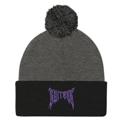Metal Logo Pom-Pom Beanie