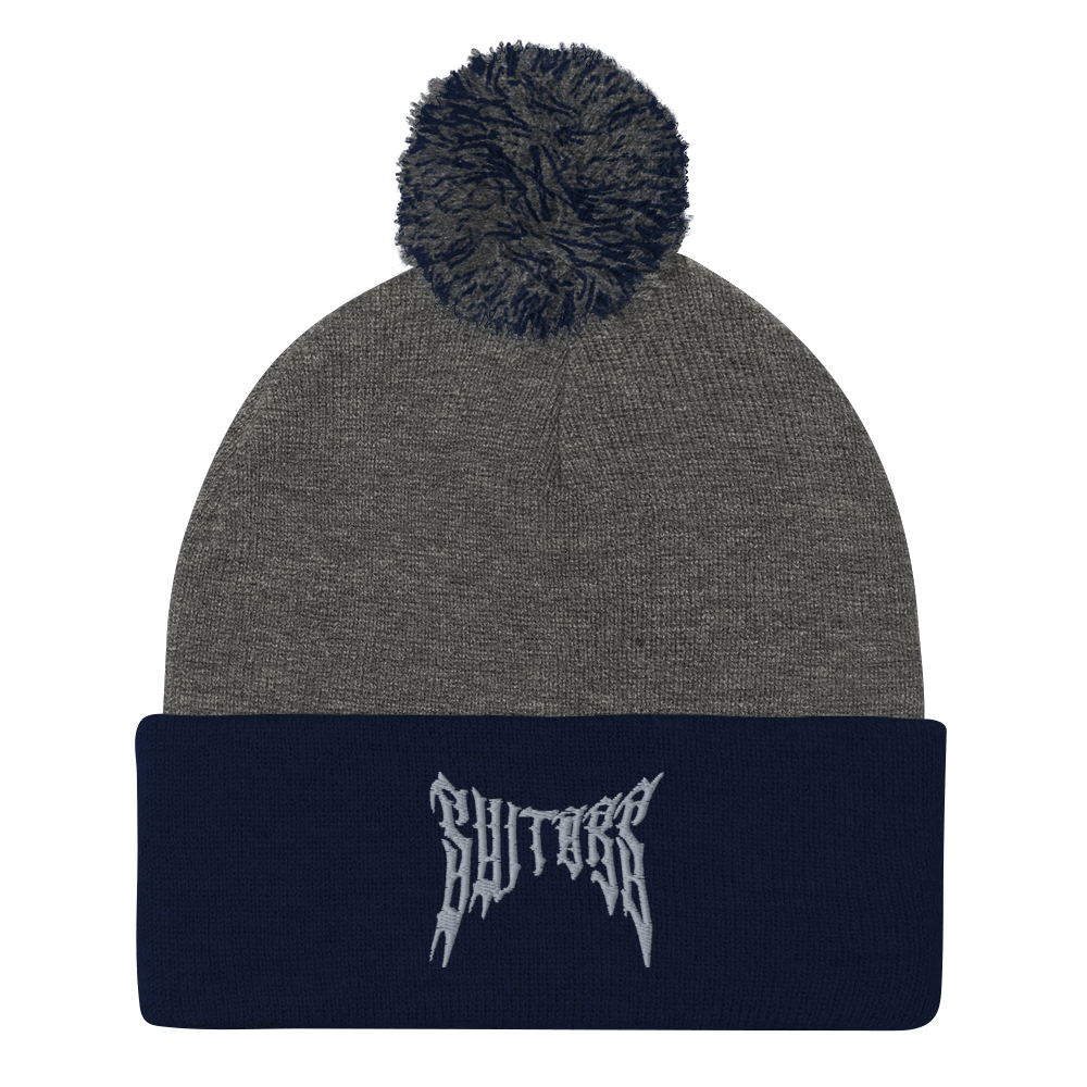 Metal Logo Pom-Pom Beanie