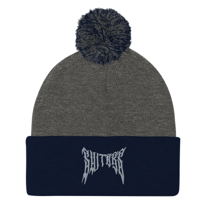 Metal Logo Pom-Pom Beanie