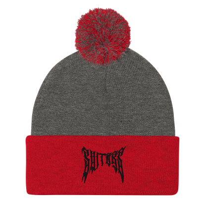 Metal Logo Pom-Pom Beanie