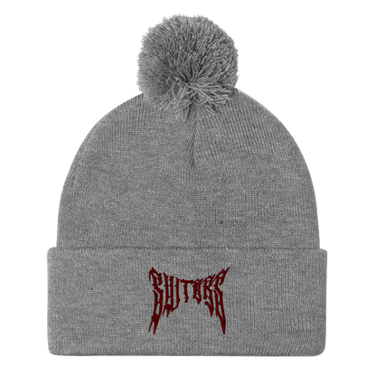 Metal Logo Pom-Pom Beanie