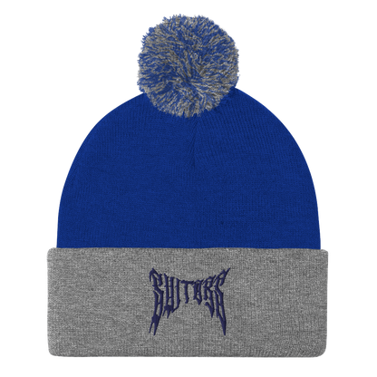 Metal Logo Pom-Pom Beanie